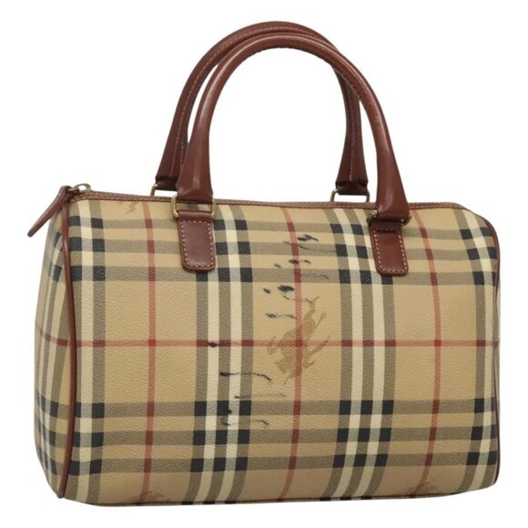 BURBERRY Nova Check Hand Bag PVC Beige Auth - Picture 3 of 16